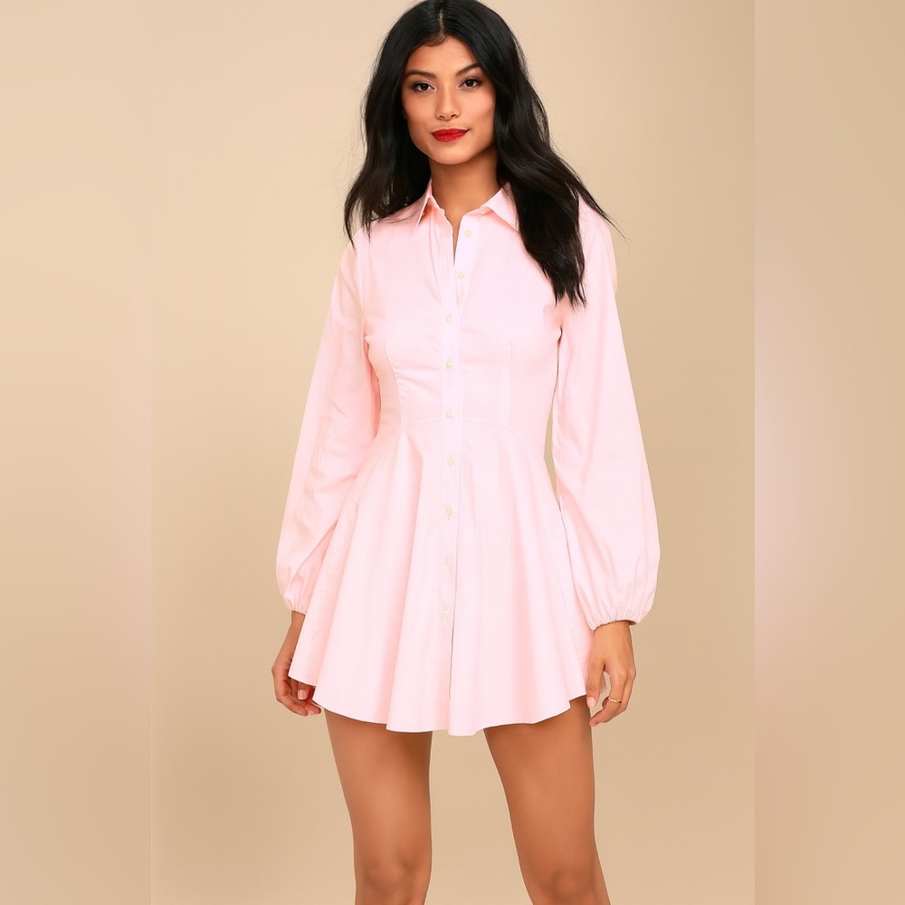 Free People All the Time Blush Pink Long Sleeve Tunic